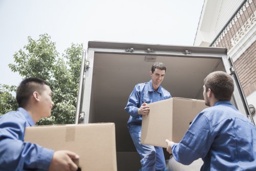 Local Bayswater business relocation with packed office furniture
